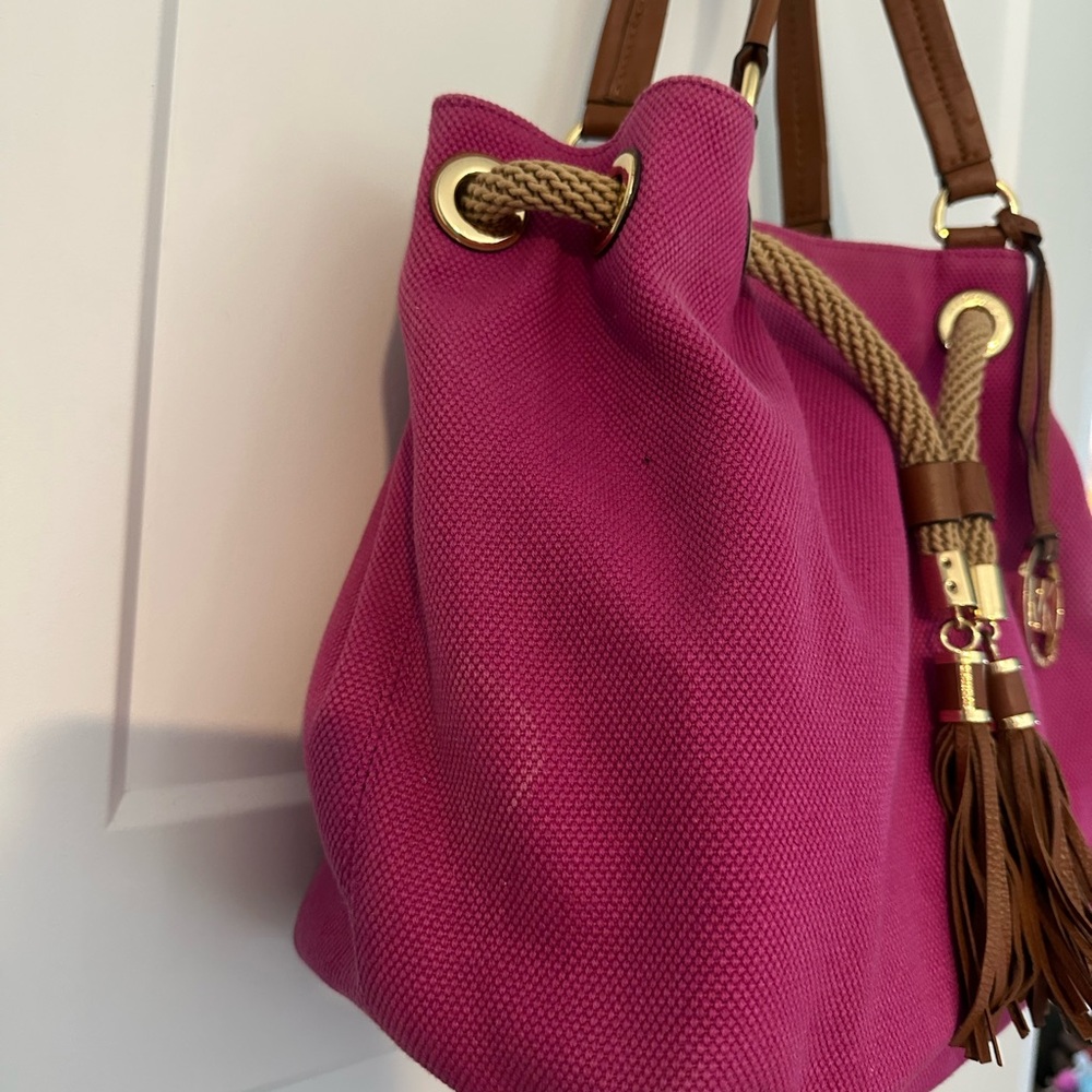 Michael Kors Fuchsia and Tan Shoulder Bag - Picture 2 of 7